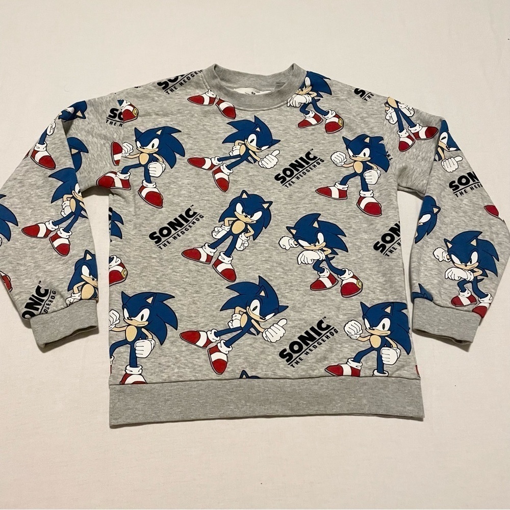 H&M Sonic the Hedgehog Sweatshirt Kids Size 8/10